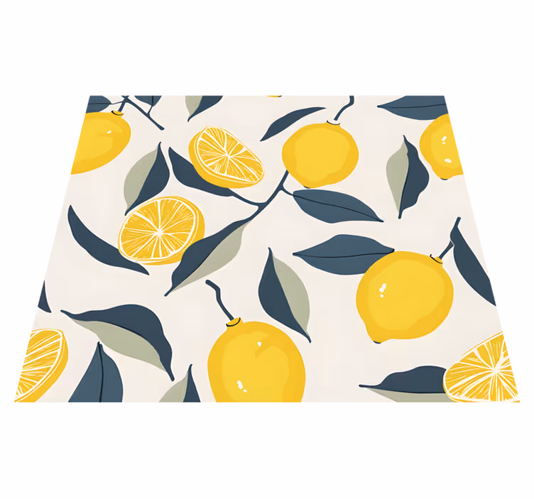Yellow vinyl rug with lemon pattern - TenStickers