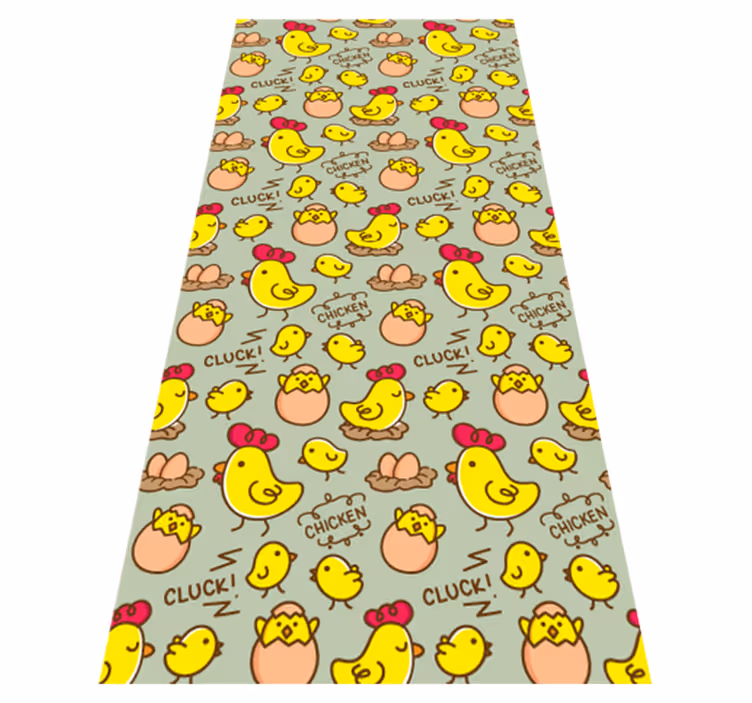 Yellow vinyl rug with cute chicken egg pattern - TenStickers
