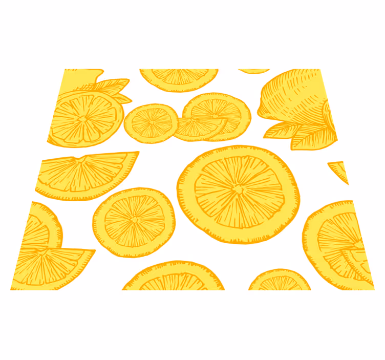 Yellow vinyl rug citrus fruit design - TenStickers