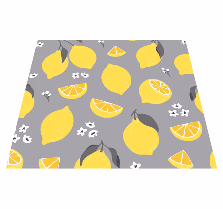 Tropical lemon yellow vinyl rug - TenStickers