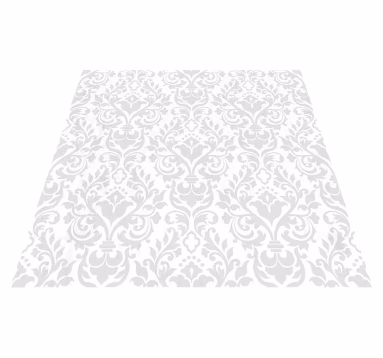 White vinyl rug in grunge damask design - TenStickers