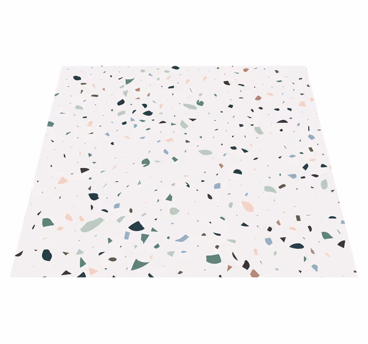 White vinyl rug in white terrazzo design - TenStickers