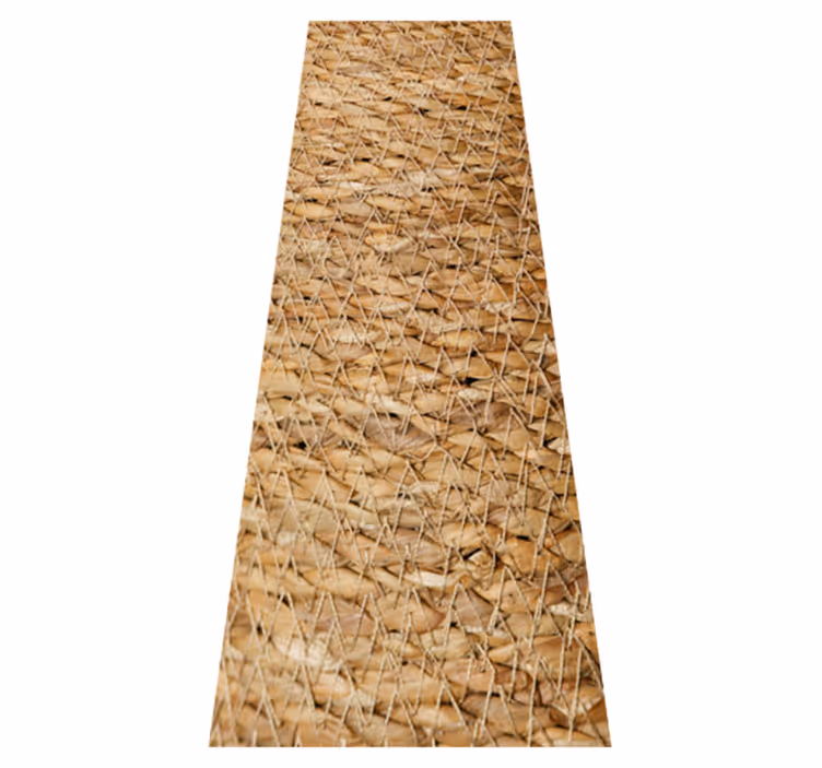 Brown vinyl rug in light french wicker style - TenStickers