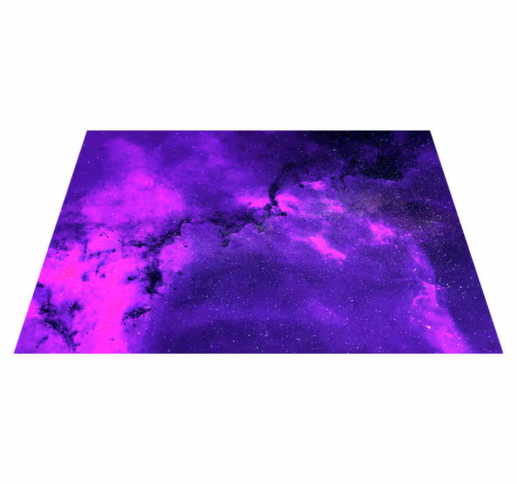 Purple vinyl rug cosmic nebula design - TenStickers