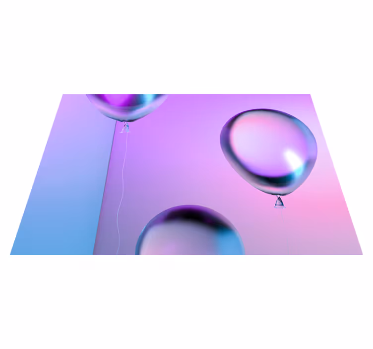 Purple vinyl rug with gradient balloon decor - TenStickers