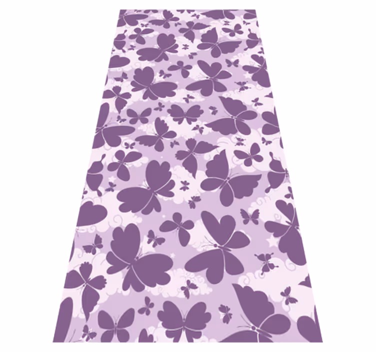 Purple vinyl rug with cloudy sky butterfly design - TenStickers