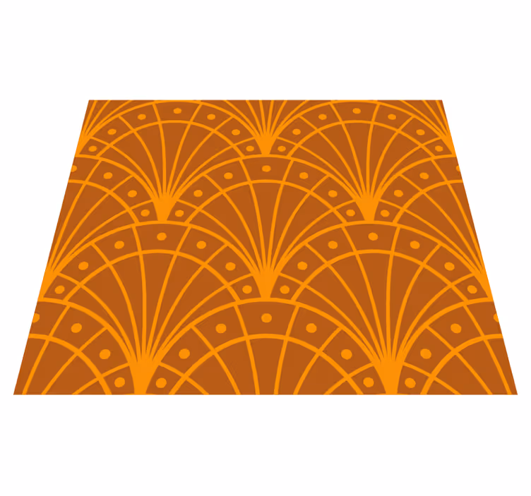 Orange vinyl rug elegant orange art deco - TenStickers