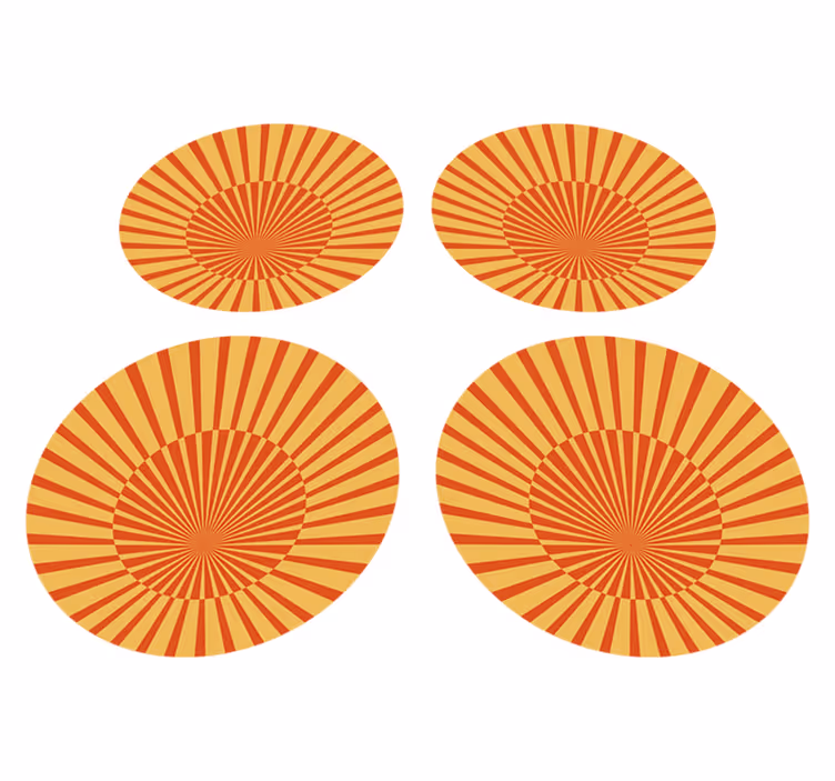 Orange vinyl rug 70's sunshine circle - TenStickers