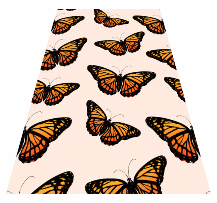 Orange vinyl rug vintage monarch butterfly wing - TenStickers