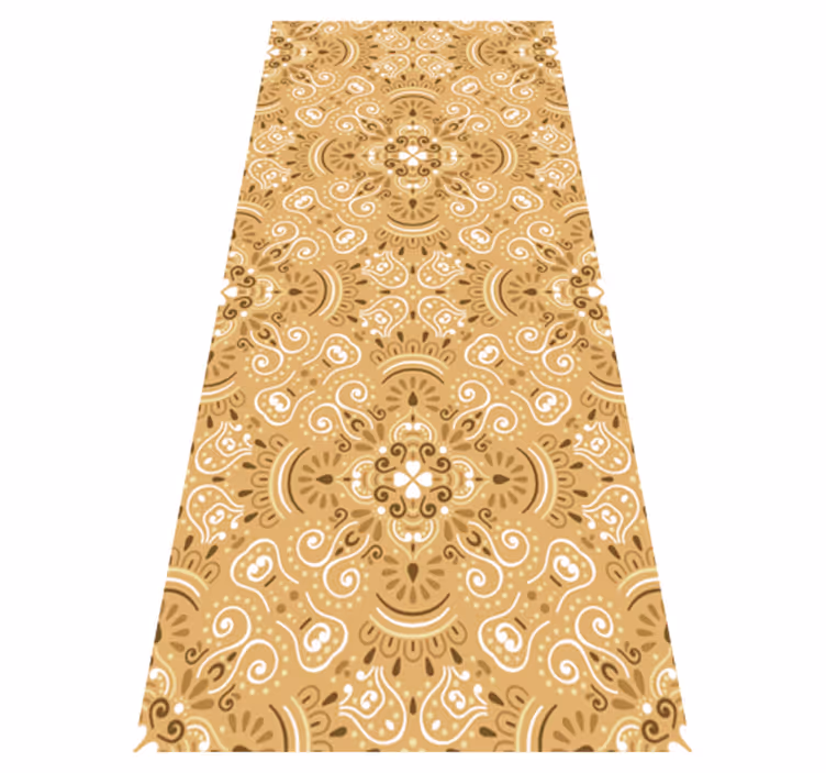Orange vinyl rug with vintage beige design - TenStickers