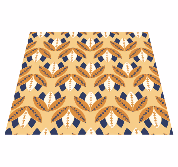 Orange vinyl rug in geometric style design - TenStickers