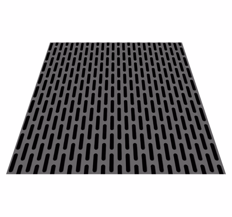 Black vinyl rug with black metal grid design - TenStickers