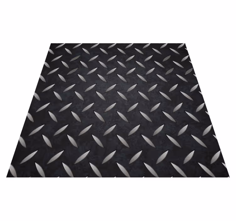 Black vinyl rug with steel design - TenStickers