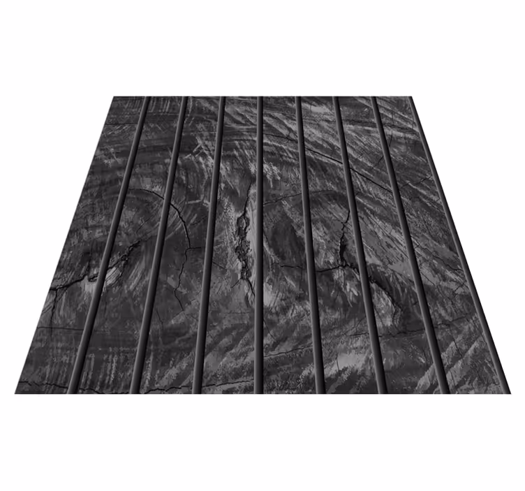 Black vinyl rug in wood plank design - TenStickers