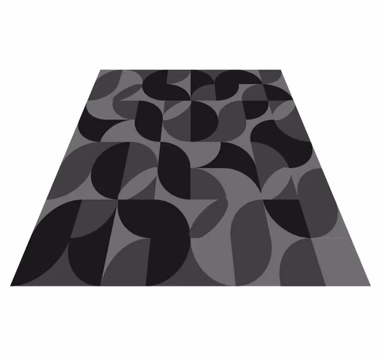 Black vinyl rug with retro black patterns - TenStickers