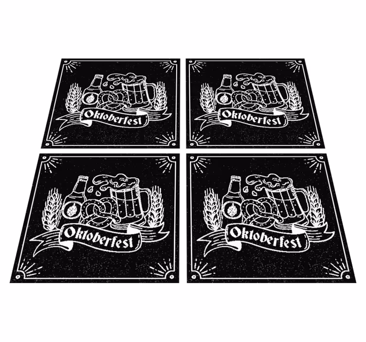 Black vinyl rug cold beer personalized mat - TenStickers