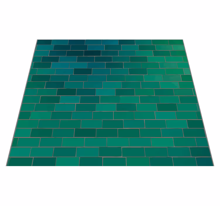 Green vinyl rug with green tiled texture - TenStickers