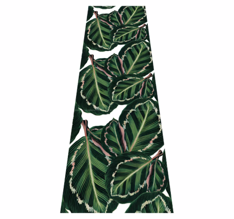 Green vinyl rug in maranta design - TenStickers