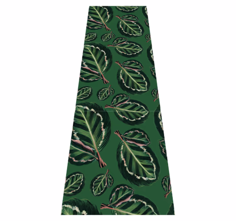 Green vinyl rug in green prayer plant design - TenStickers