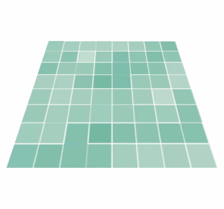 Green vinyl rug abstract square tile - TenStickers