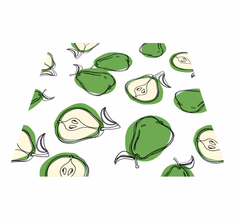 Green vinyl rug pear kitchen stickers tiles - TenStickers