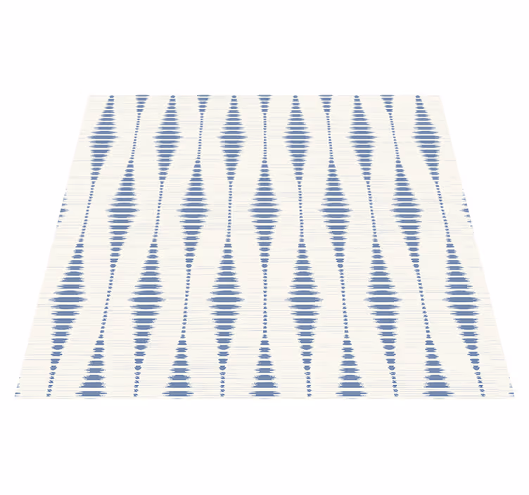 Outdoor vinyl rug rabaul ikat in blue and beige - TenStickers