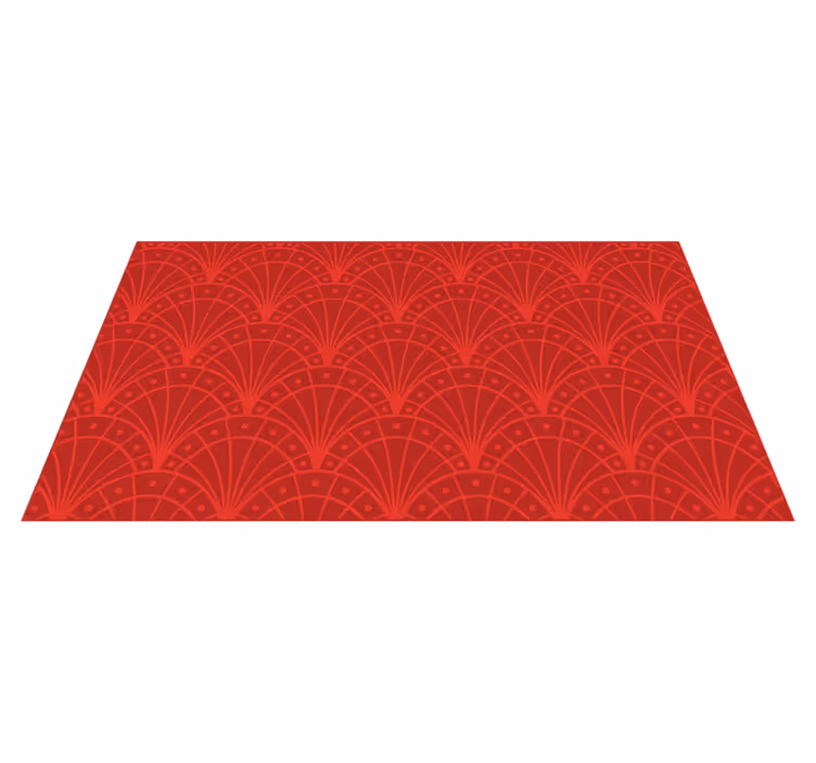 Red vinyl rug in elegant red art deco style - TenStickers