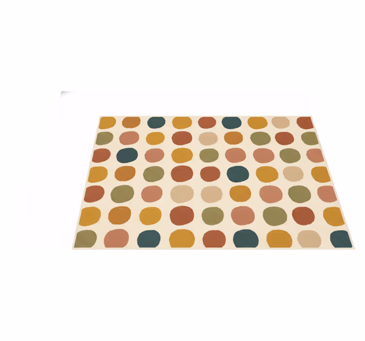 Red vinyl rug with bohemian color dot pattern - TenStickers