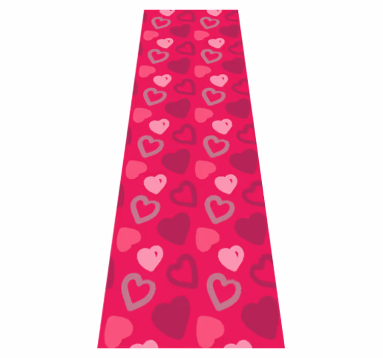 Pink vinyl rug fuchsia hearts - TenStickers