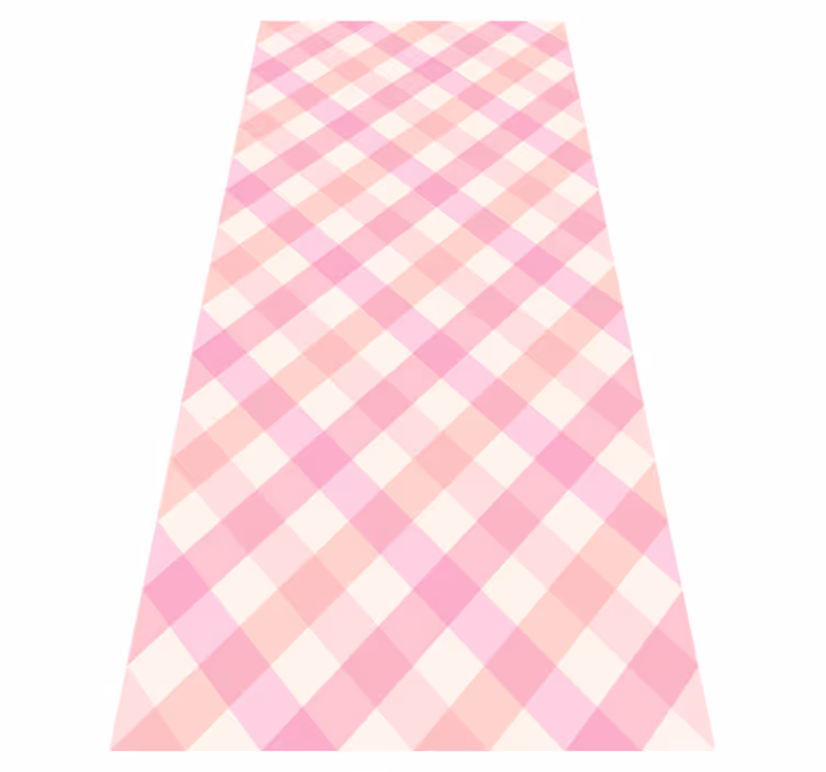Pink checked pattern pink vinyl rug - TenStickers