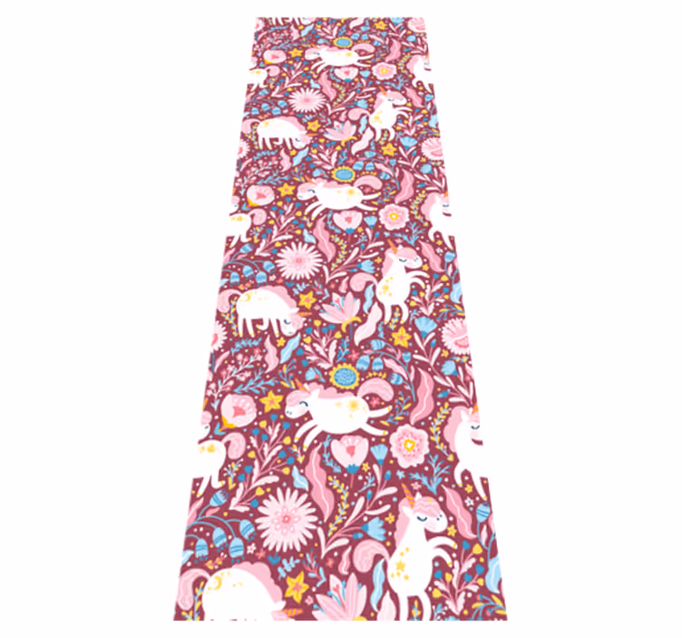 Pink vinyl rug with beautiful unicorn design - TenStickers
