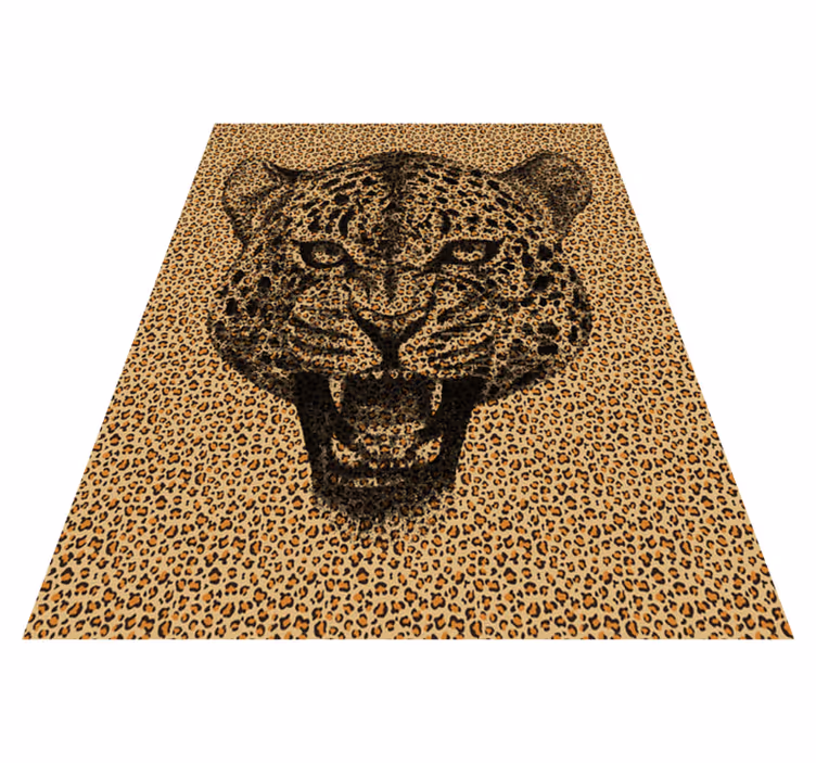 Leopard pattern animal print vinyl rug - TenStickers