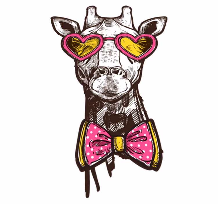 Original hipster giraffe vinyl rug - TenStickers