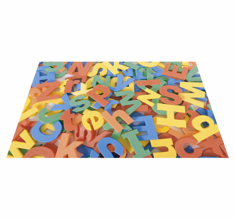 Vibrant Alphabet Activity Area alphabet vinyl rug - TenStickers