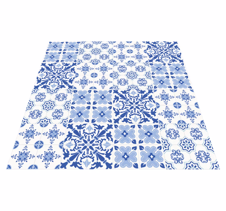 Stunning portuguese tiles vinyl living room rug - TenStickers
