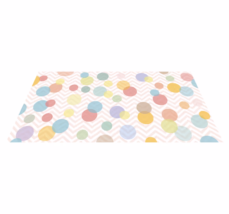 polka dots pastel shades babies vinyl rug - TenStickers