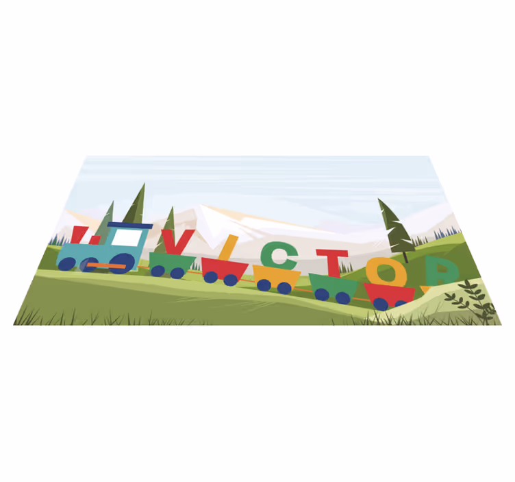 Customizable Alphabet Train Theme nursery rugs - TenStickers