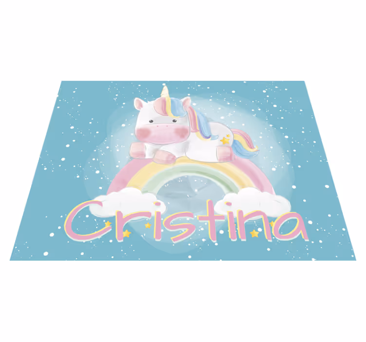 personalizable unicorn babies vinyl rug - TenStickers