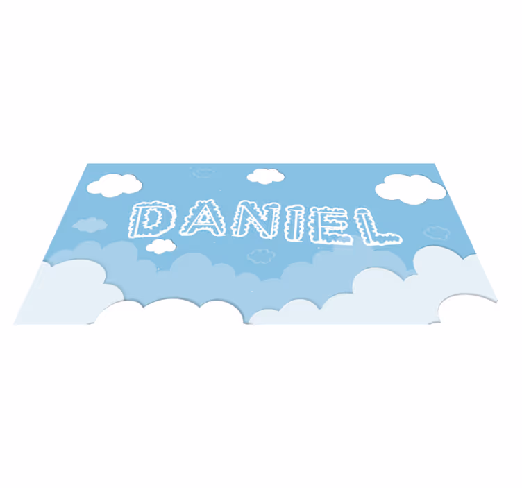 Cloudy Sky Personalization bedroom vinyl rug - TenStickers