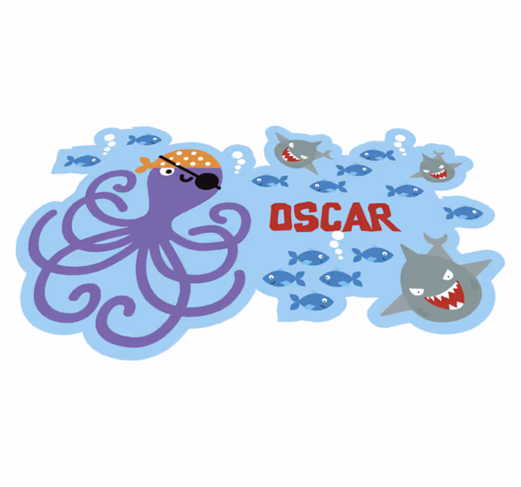 Customizable Ocean Creatures Accent custom vinyl rug - TenStickers