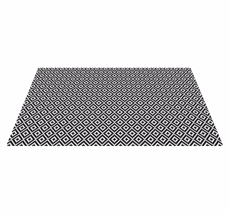 Geometric Black White Design living room vinyl rug - TenStickers