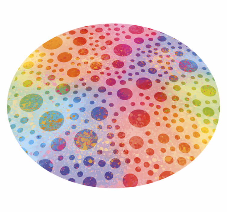 Vibrant Spotted Round Arrangement circular vinyl rug - TenStickers