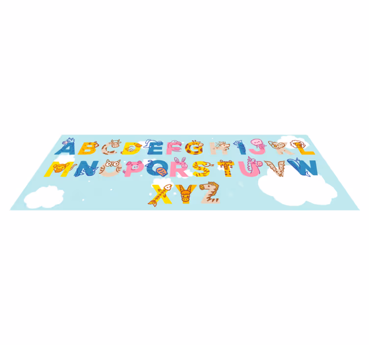 Alphabet Educational Design bedroom vinyl rug - TenStickers