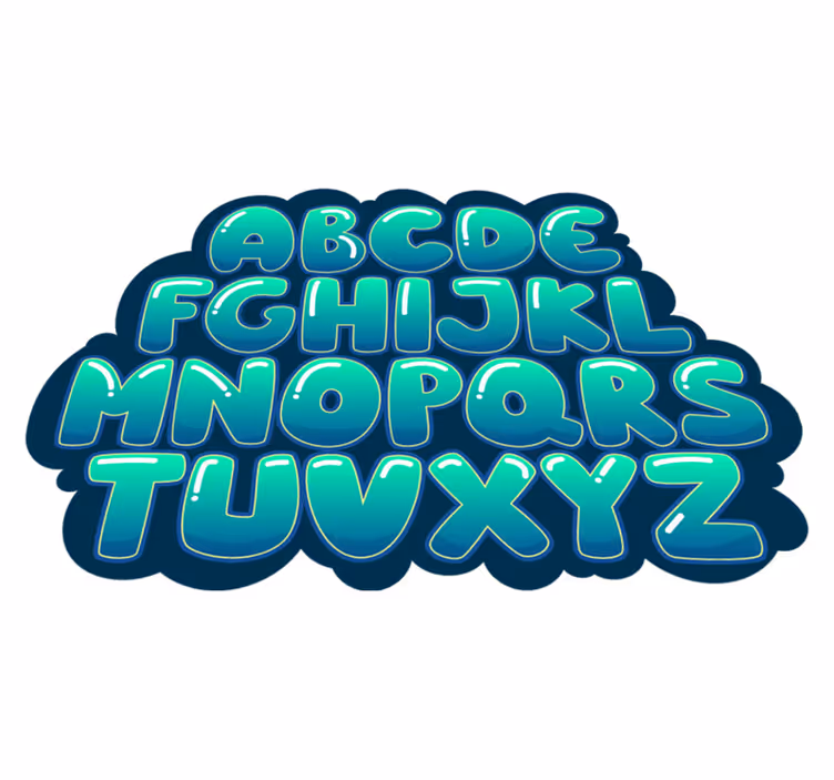ABC alphabet cloud design vinyl rug - TenStickers