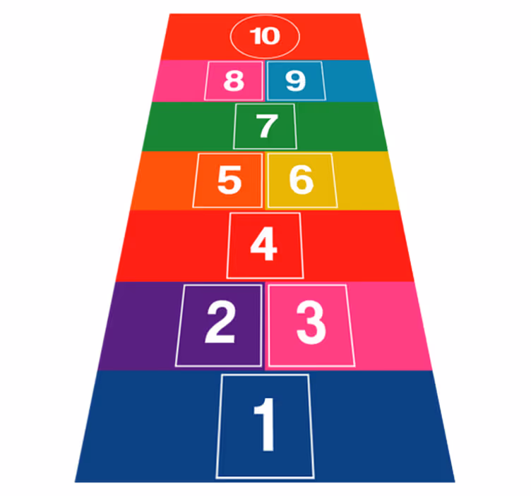 Colorful Hopscotch gaming vinyl rug - TenStickers