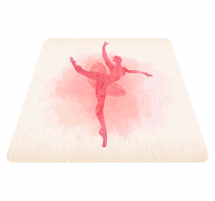 Ballet Dancer Silhouette kids vinyl rug - TenStickers