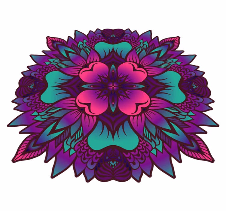 Mandala vinyl rug in intricate mandala pattern - TenStickers
