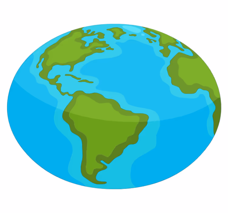 Illustrative world map vinyl rug - TenStickers
