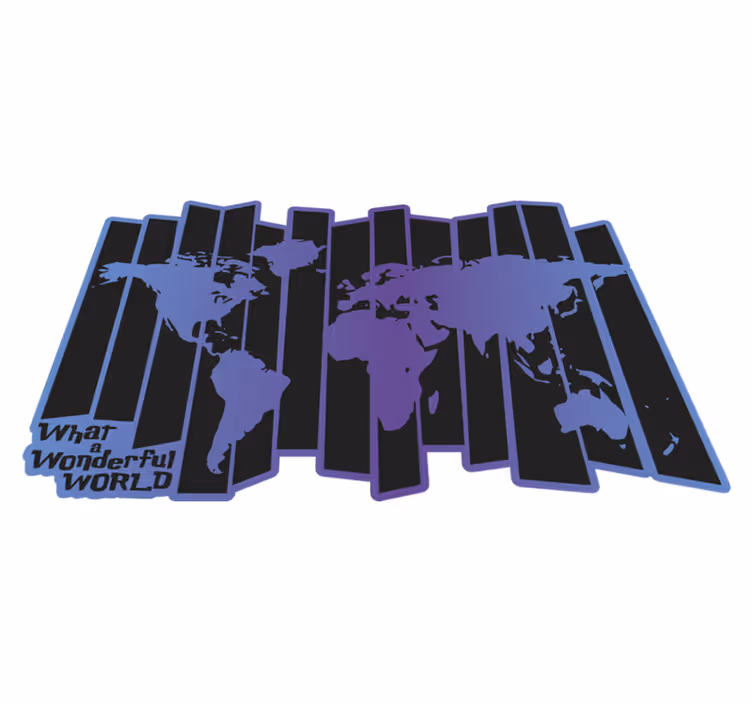 World map vinyl rug wonderful world vinyl - TenStickers