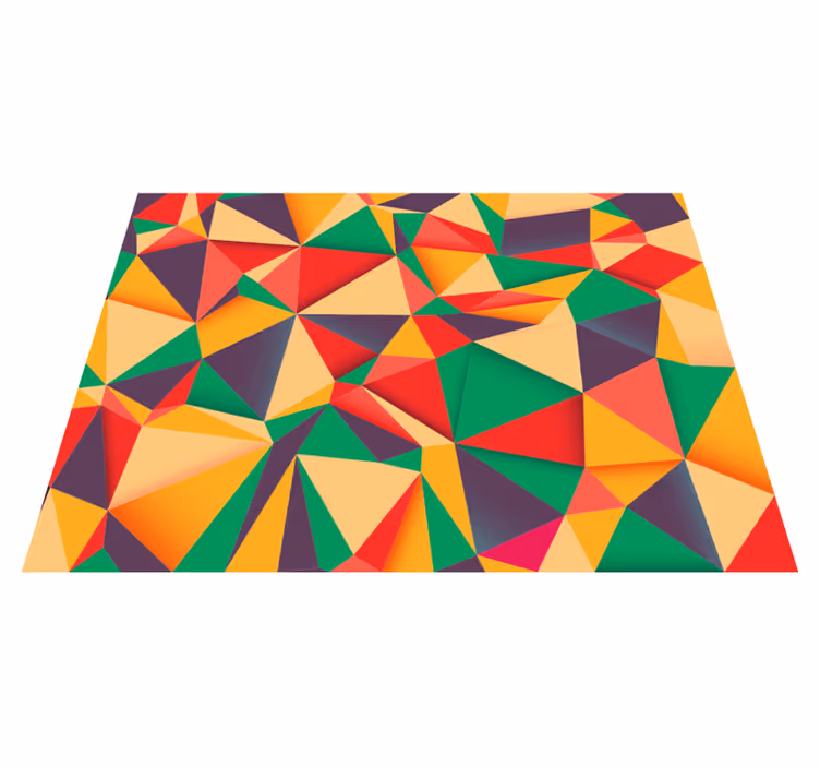 Colorful Triangular Composition geometric vinyl rug - TenStickers